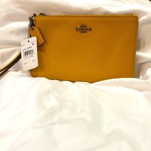 Coach Pebble Grain Leather Wristlet